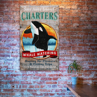 Whale Watching Charters - Wood & Metal Wall Art Wood & Metal Wall Art Out West Design