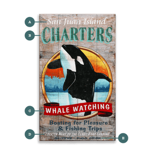 Whale Watching Charters - Wood & Metal Wall Art Wood & Metal Wall Art Out West Design