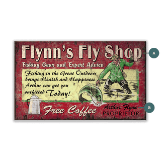 Flynn's Fly Shop - Wood & Metal Wall Art Wood & Metal Signs Out West Design