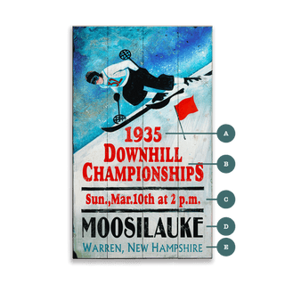 Downhill Ski Championships - Wood & Metal Wall Art Wood & Metal Signs Out West Design