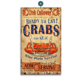 Ready to Eat Crabs - Wood & Metal Wall Art Wood & Metal Wall Art Out West Design