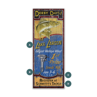 Derby Days: Walleye - Wood and Metal Wall Art