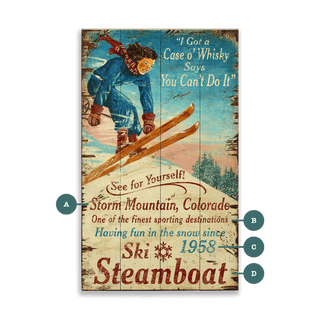 Ski Steamboat - Wood & Metal Wall Art Wood & Metal Wall Art Out West Design