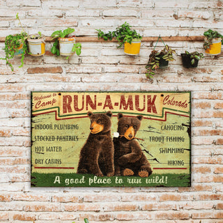 Camp Run-a-Muk - Wood & Metal Wall Art Wood & Metal Wall Art Out West Design