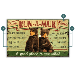 Camp Run-a-Muk - Wood & Metal Wall Art Wood & Metal Wall Art Out West Design