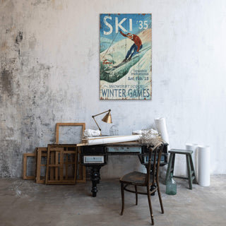 Ski Winter Games - Wood & Metal Wall Art Wood & Metal Wall Art Out West Design