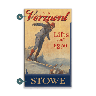 Ski Vermont - Wood & Metal Wall Art Wood & Metal Wall Art Out West Design