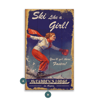 Ski Like a Girl - Wood & Metal Wall Art Wood & Metal Wall Art Out West Design