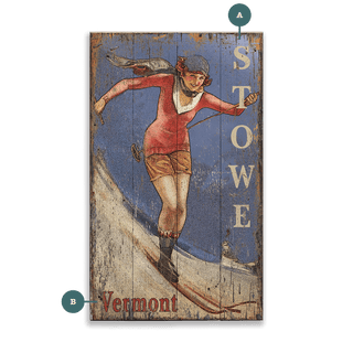 Vintage Ski Gal - Wood & Metal Wall Art Wood & Metal Wall Art Out West Design