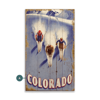 Triple Downhill - Wood & Metal Wall Art Wood & Metal Wall Art Out West Design