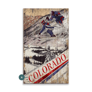 Mountain Ski Rush - Wood & Metal Wall Art Wood & Metal Wall Art Out West Design