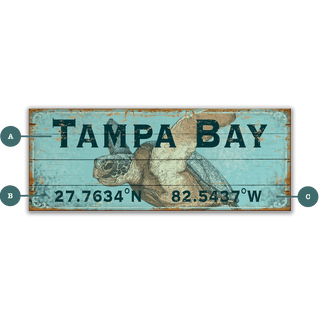 Sea Turtle Latitude - Wood & Metal Wall Art Wood & Metal Signs Out West Design