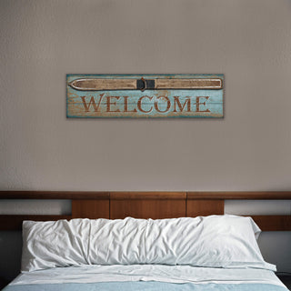 Rustic Ski Welcome - Wood & Metal Wall Art Wood & Metal Wall Art Out West Design