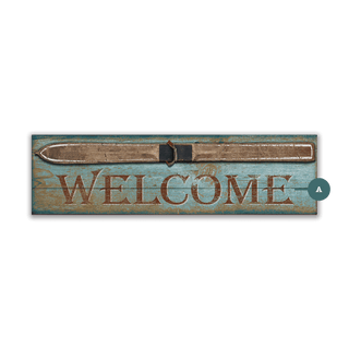 Rustic Ski Welcome - Wood & Metal Wall Art Wood & Metal Wall Art Out West Design