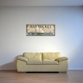 Vintage Sailboat Latitude - Wood & Metal Wall Art Wood & Metal Wall Art Out West Design