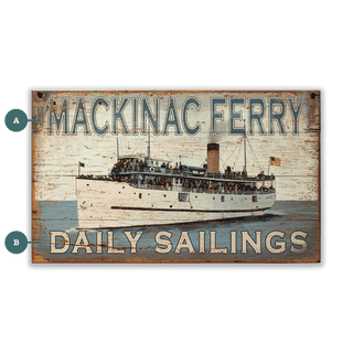 Mackinac Ferry - Wood & Metal Wall Art Wood & Metal Wall Art Out West Design