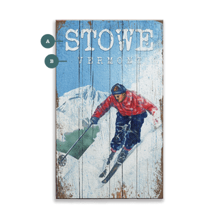 Ski Stowe Vermont - Wood & Metal Wall Art Wood & Metal Wall Art Out West Design