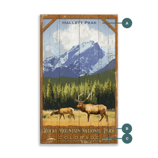 Rocky Mountain National Park - Wood & Metal Wall Art Wood & Metal Signs Out West Design