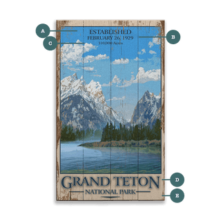 Grand Teton National Park - Wood & Metal Wall Art Wood & Metal Signs Out West Design