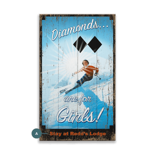 Ski Diamonds - Wood & Metal Wall Art Wood & Metal Wall Art Out West Design