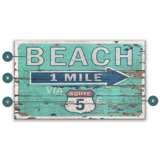 Route to the Beach - Wood & Metal Wall Art Wood & Metal Wall Art Out West Design