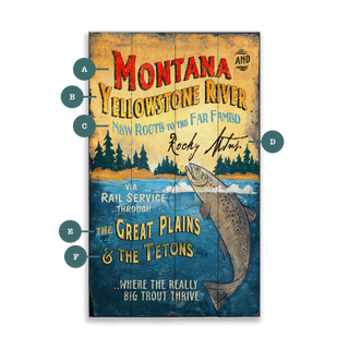 Montana and the Yellowstone River - Wood & Metal Wall Art Wood & Metal Signs Out West Design