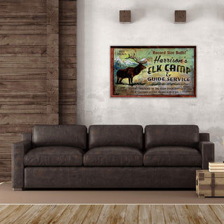 Elk Camp - Wood & Metal Wall Art Wood & Metal Signs Out West Design