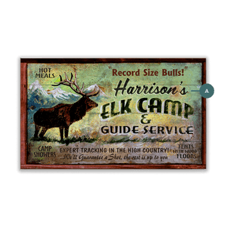 Elk Camp - Wood & Metal Wall Art Wood & Metal Signs Out West Design