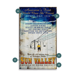 First Class Ski Resort - Wood & Metal Wall Art Wood & Metal Signs Out West Design