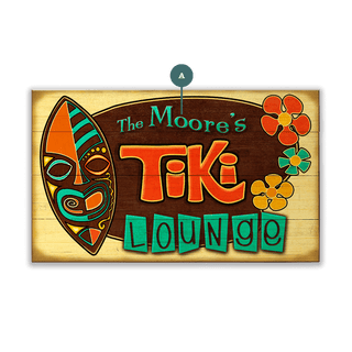 Tropical Tiki Lounge: Personalized - Wood & Metal Wall Art Wood & Metal Wall Art Meissenburg Designs Wood 24" x 14"