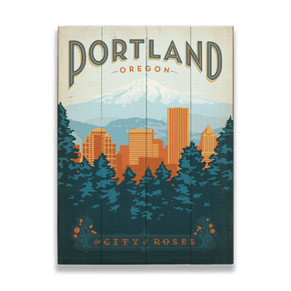 Portland, Oregon - Wood & Metal Wall Art Wood & Metal Signs Anderson Design Group