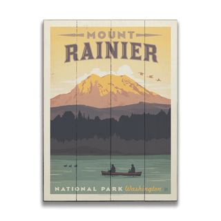 Mount Rainer National Park - Wood Plank Wall Art Wood & Metal Signs Anderson Design Group