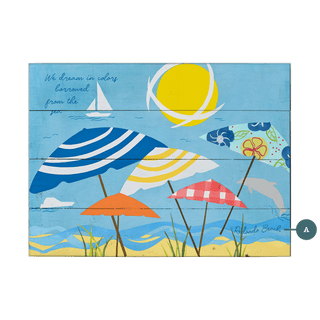 Sunny Beach Umbrellas - Wood & Metal Wall Art Wood & Metal Signs Liz Lind