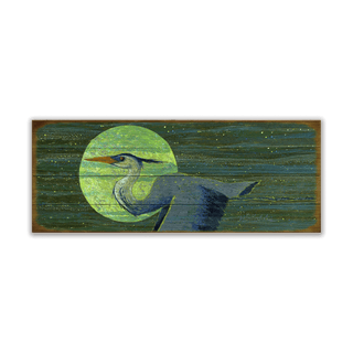 Fly By Night Blue Heron - Wood & Metal Wall Art Wood & Metal Wall Art Shelle Lindholm