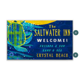 Saltwater Inn - Wood & Metal Wall Art Wood & Metal Wall Art Shelle Lindholm