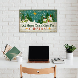 All Hearts Come Home for Christmas - Wood Plank Wall Art Wood & Metal Signs Suzanne Nicoll