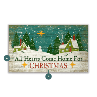 All Hearts Come Home for Christmas - Wood Plank Wall Art Wood & Metal Signs Suzanne Nicoll