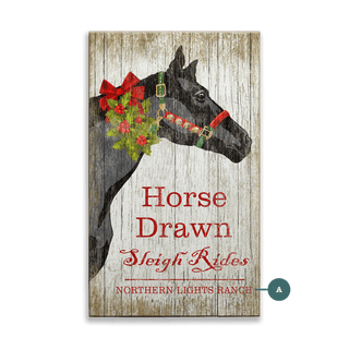 Horse Drawn Sleigh Rides - Wood Plank Wall Art Wood & Metal Signs Suzanne Nicoll