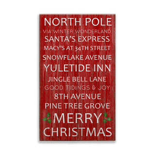 Merry Metro: Santa’s Stops - Wood Plank Wall Art Wood & Metal Signs Suzanne Nicoll