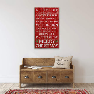 Merry Metro: Santa’s Stops - Wood Plank Wall Art Wood & Metal Signs Suzanne Nicoll