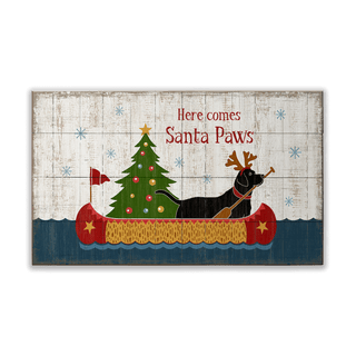 Here Comes Santa Paws - Wood Plank Wall Art Wood & Metal Signs Suzanne Nicoll