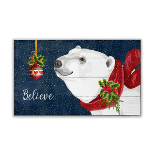 Polar Bear Christmas: Believe in the Season - Wood Plank Wall Art Wood & Metal Signs Suzanne Nicoll