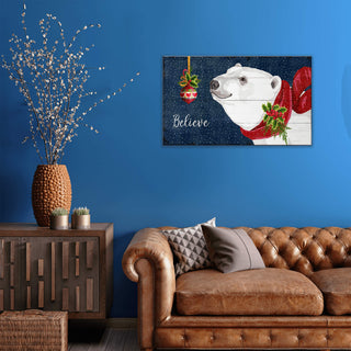 Polar Bear Christmas: Believe in the Season - Wood Plank Wall Art Wood & Metal Signs Suzanne Nicoll