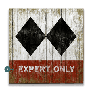 Expert Only: Double Black Diamond - Wood Plank Wall Art Wood & Metal Signs Suzanne Nicoll