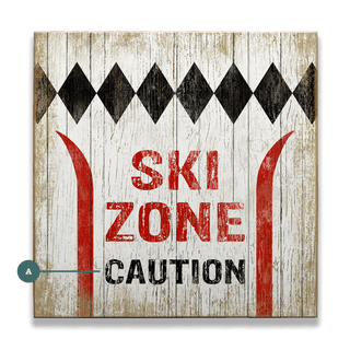 Ski Zone: Caution - Wood Plank Wall Art Wood & Metal Signs Suzanne Nicoll