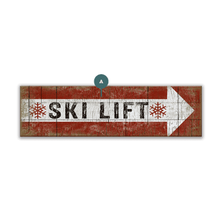 Ski Lift Sign - Wood & Metal Wall Art Wood & Metal Signs Suzanne Nicoll