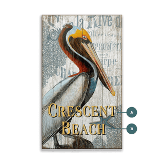 Pelican Perch: Personalized - Wood Plank Wall Art Wood & Metal Signs Suzanne Nicoll