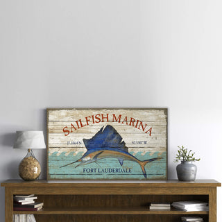 Sailfish Marina - Wood Plank Wall Art Wood & Metal Signs Suzanne Nicoll