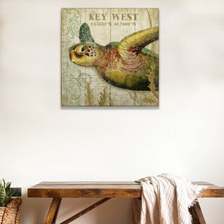 Reef Wanderers: The Sunlit Turtle - Wood & Metal Wall Art Wood & Metal Wall Art Suzanne Nicoll