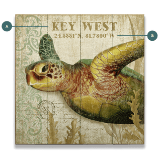 Reef Wanderers: The Sunlit Turtle - Wood & Metal Wall Art Wood & Metal Wall Art Suzanne Nicoll Wood 18" x 18"